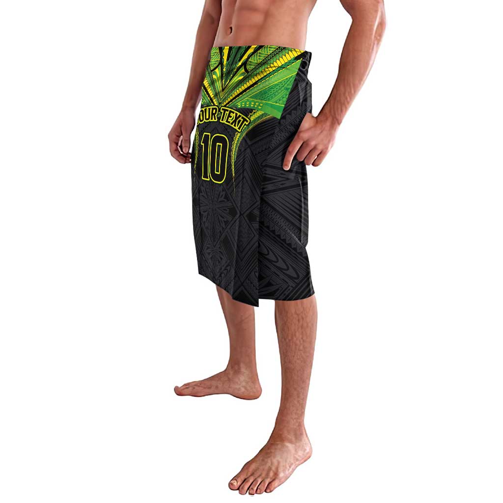 Custom Cook Islands Rugby Lavalava Tatau Art Sport Style Black Color LT03 - Polynesian Pride