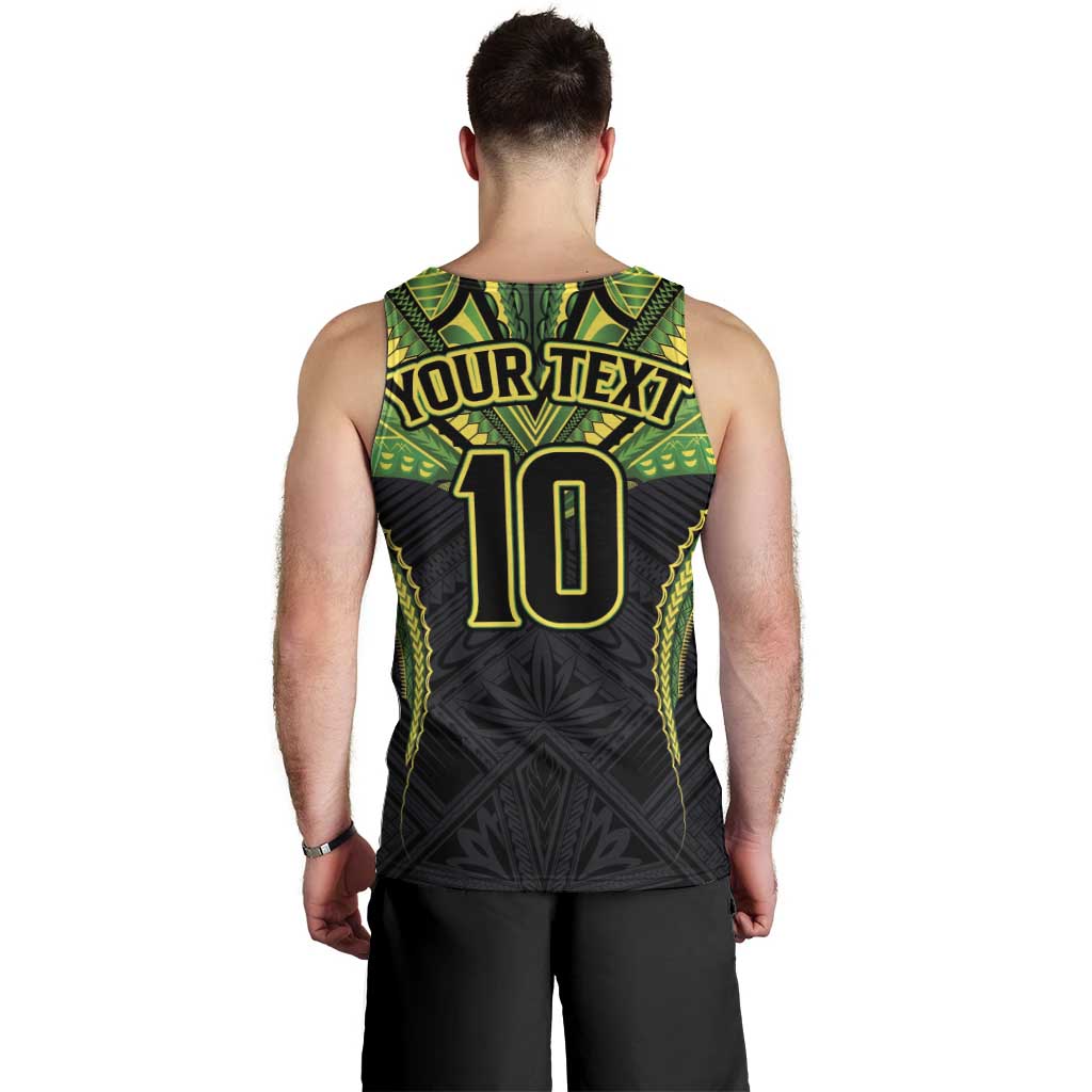 Custom Cook Islands Rugby Men Tank Top Tatau Art Sport Style Black Color LT03 - Polynesian Pride