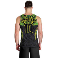 Custom Cook Islands Rugby Men Tank Top Tatau Art Sport Style Black Color LT03 - Polynesian Pride