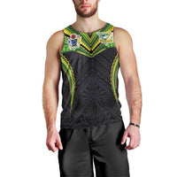Custom Cook Islands Rugby Men Tank Top Tatau Art Sport Style Black Color LT03 - Polynesian Pride