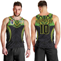 Custom Cook Islands Rugby Men Tank Top Tatau Art Sport Style Black Color LT03 - Polynesian Pride