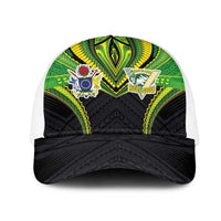 Cook Islands Rugby Mesh Trucker Cap Tatau Art Sport Style Black Color LT03 One Size White Black - Polynesian Pride
