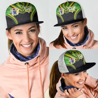 Cook Islands Rugby Mesh Trucker Cap Tatau Art Sport Style Black Color LT03 - Polynesian Pride