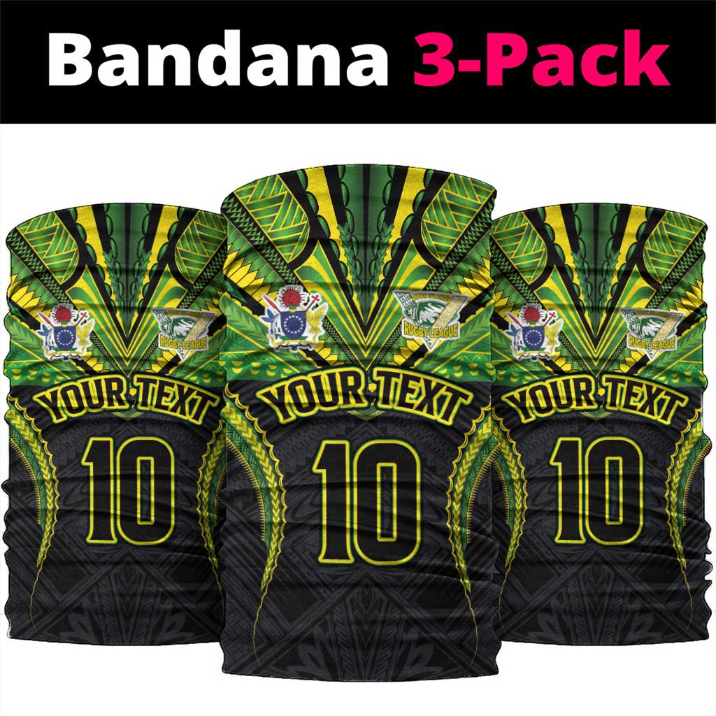 Custom Cook Islands Rugby Neck Gaiter Tatau Art Sport Style Black Color LT03 package One Size: 25*50cm Black - Polynesian Pride