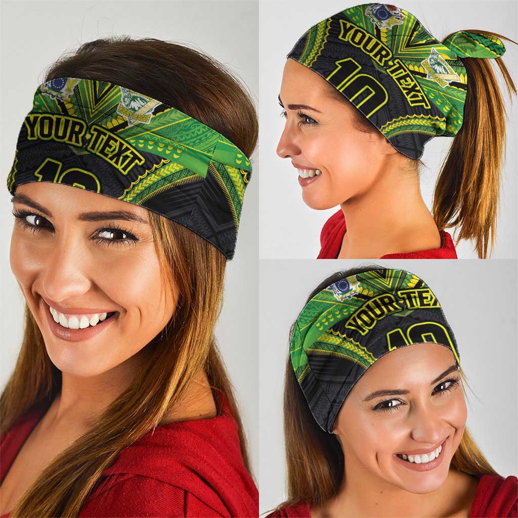 Custom Cook Islands Rugby Neck Gaiter Tatau Art Sport Style Black Color LT03 - Polynesian Pride