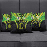 Custom Cook Islands Rugby Pillow Cover Tatau Art Sport Style Black Color LT03 - Polynesian Pride