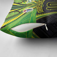 Custom Cook Islands Rugby Pillow Cover Tatau Art Sport Style Black Color LT03 - Polynesian Pride