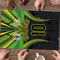 Custom Cook Islands Rugby Puzzle Tatau Art Sport Style Black Color LT03 - Polynesian Pride