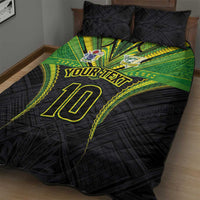 Custom Cook Islands Rugby Quilt Bed Set Tatau Art Sport Style Black Color LT03 - Polynesian Pride