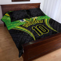 Custom Cook Islands Rugby Quilt Bed Set Tatau Art Sport Style Black Color LT03 - Polynesian Pride