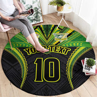 Custom Cook Islands Rugby Round Carpet Tatau Art Sport Style Black Color LT03 - Polynesian Pride