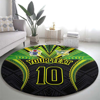 Custom Cook Islands Rugby Round Carpet Tatau Art Sport Style Black Color LT03 - Polynesian Pride
