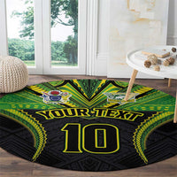 Custom Cook Islands Rugby Round Carpet Tatau Art Sport Style Black Color LT03 - Polynesian Pride