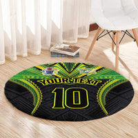 Custom Cook Islands Rugby Round Carpet Tatau Art Sport Style Black Color LT03 - Polynesian Pride