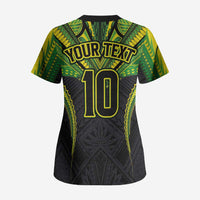 Custom Cook Islands Rugby Scrub Top Tatau Art Sport Style Black Color LT03 - Polynesian Pride