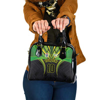 Custom Cook Islands Rugby Shoulder Handbag Tatau Art Sport Style Black Color LT03 One Size Black - Polynesian Pride