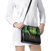 Custom Cook Islands Rugby Shoulder Handbag Tatau Art Sport Style Black Color LT03 - Polynesian Pride