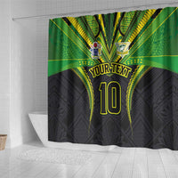 Custom Cook Islands Rugby Shower Curtain Tatau Art Sport Style Black Color LT03 - Polynesian Pride
