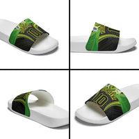 Custom Cook Islands Rugby Slide Sandals Tatau Art Sport Style Black Color LT03 - Polynesian Pride