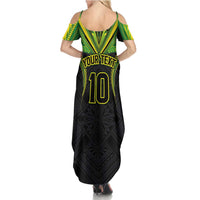 Custom Cook Islands Rugby Summer Maxi Dress Tatau Art Sport Style Black Color LT03 - Polynesian Pride
