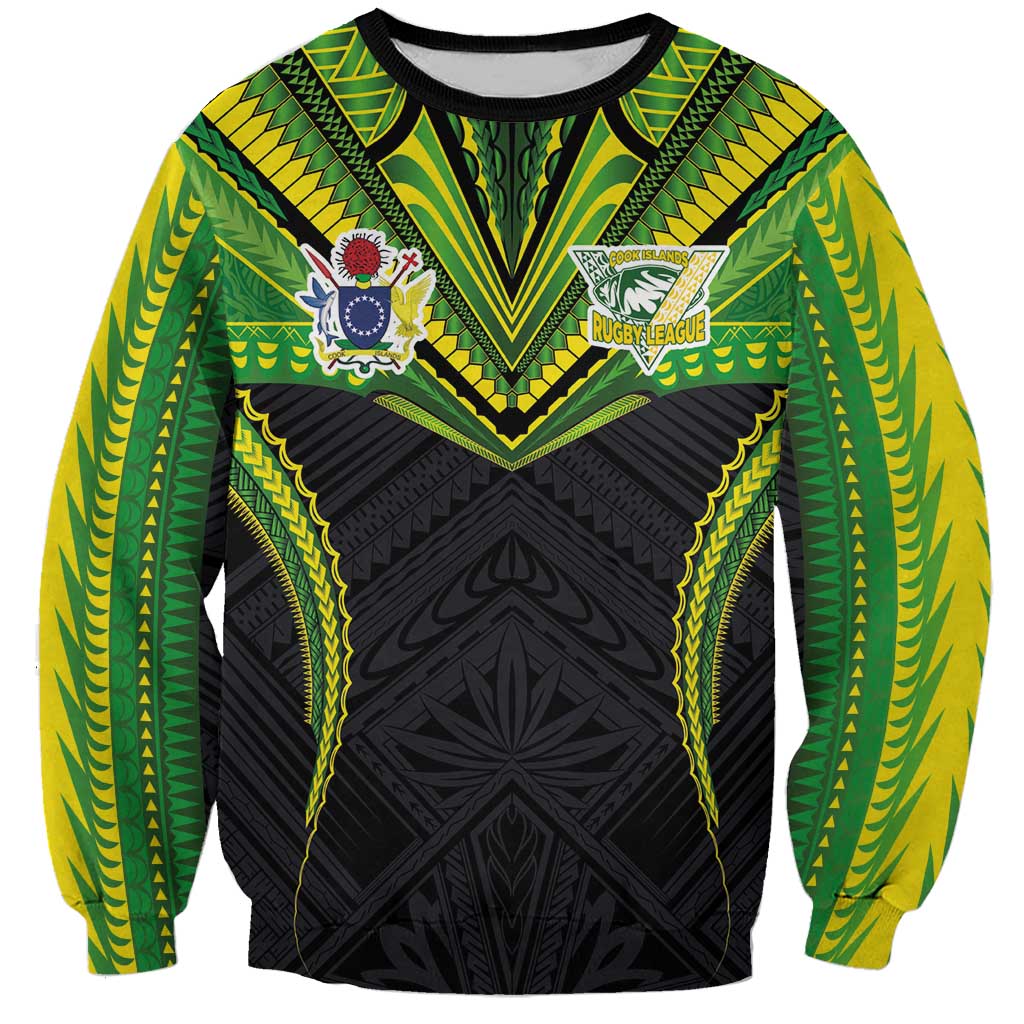 Custom Cook Islands Rugby Sweatshirt Tatau Art Sport Style Black Color LT03 Unisex Black - Polynesian Pride