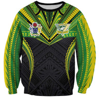 Custom Cook Islands Rugby Sweatshirt Tatau Art Sport Style Black Color LT03 Unisex Black - Polynesian Pride