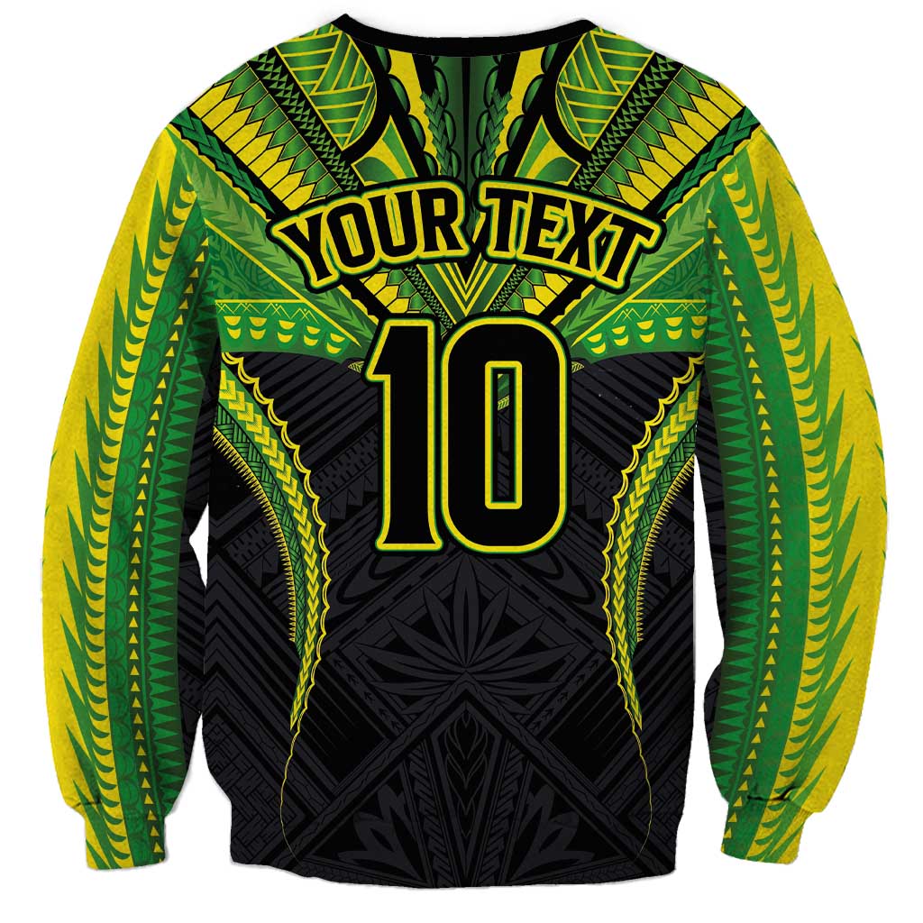 Custom Cook Islands Rugby Sweatshirt Tatau Art Sport Style Black Color LT03 - Polynesian Pride