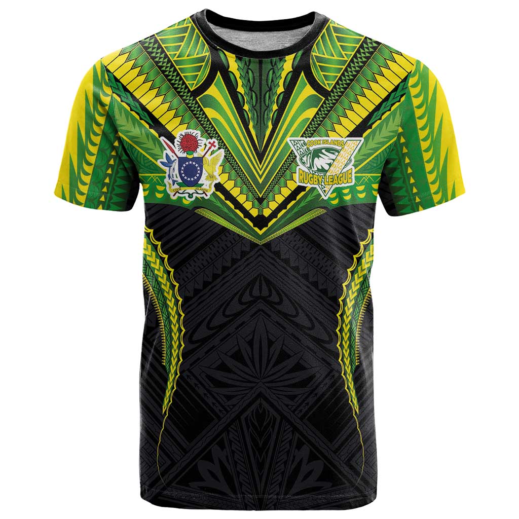 Custom Cook Islands Rugby T Shirt Tatau Art Sport Style Black Color LT03 Black - Polynesian Pride
