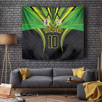 Custom Cook Islands Rugby Tapestry Tatau Art Sport Style Black Color LT03 Black - Polynesian Pride