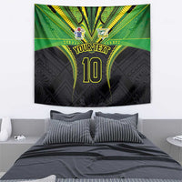 Custom Cook Islands Rugby Tapestry Tatau Art Sport Style Black Color LT03 - Polynesian Pride