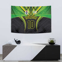 Custom Cook Islands Rugby Tapestry Tatau Art Sport Style Black Color LT03 - Polynesian Pride