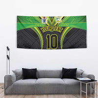 Custom Cook Islands Rugby Tapestry Tatau Art Sport Style Black Color LT03 - Polynesian Pride