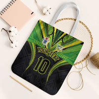 Custom Cook Islands Rugby Tote Bag Tatau Art Sport Style Black Color LT03 White Strap One Size Black - Polynesian Pride