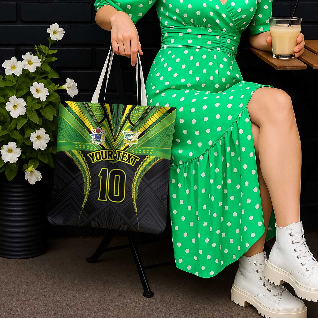 Custom Cook Islands Rugby Tote Bag Tatau Art Sport Style Black Color LT03 - Polynesian Pride
