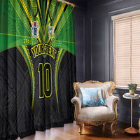 Custom Cook Islands Rugby Window Curtain Tatau Art Sport Style Black Color LT03 - Polynesian Pride