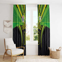 Custom Cook Islands Rugby Window Curtain Tatau Art Sport Style Black Color LT03 - Polynesian Pride