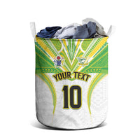 Custom Cook Islands Rugby Laundry Basket Tatau Art Sport Style White Color LT03 - Polynesian Pride