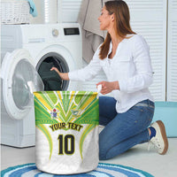 Custom Cook Islands Rugby Laundry Basket Tatau Art Sport Style White Color LT03 - Polynesian Pride