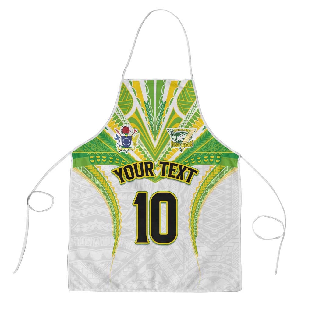 Custom Cook Islands Rugby Apron Tatau Art Sport Style White Color LT03 White - Polynesian Pride