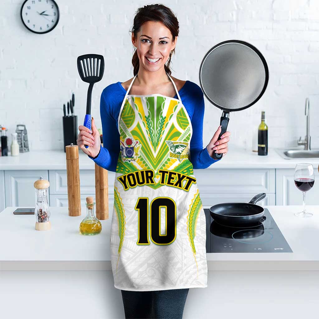 Custom Cook Islands Rugby Apron Tatau Art Sport Style White Color LT03 - Polynesian Pride