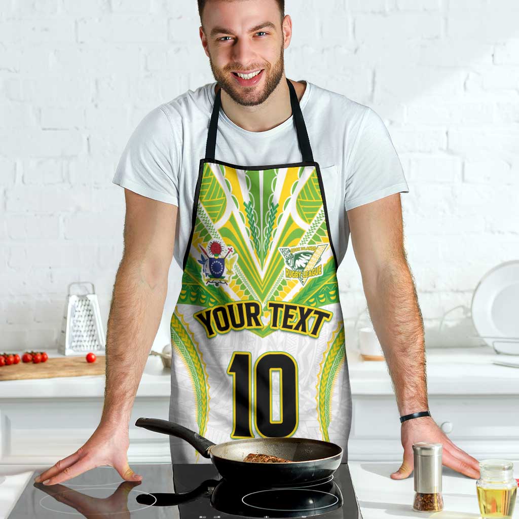 Custom Cook Islands Rugby Apron Tatau Art Sport Style White Color LT03 - Polynesian Pride