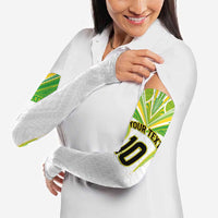 Custom Cook Islands Rugby Arm Sleeves Tatau Art Sport Style White Color LT03 - Polynesian Pride