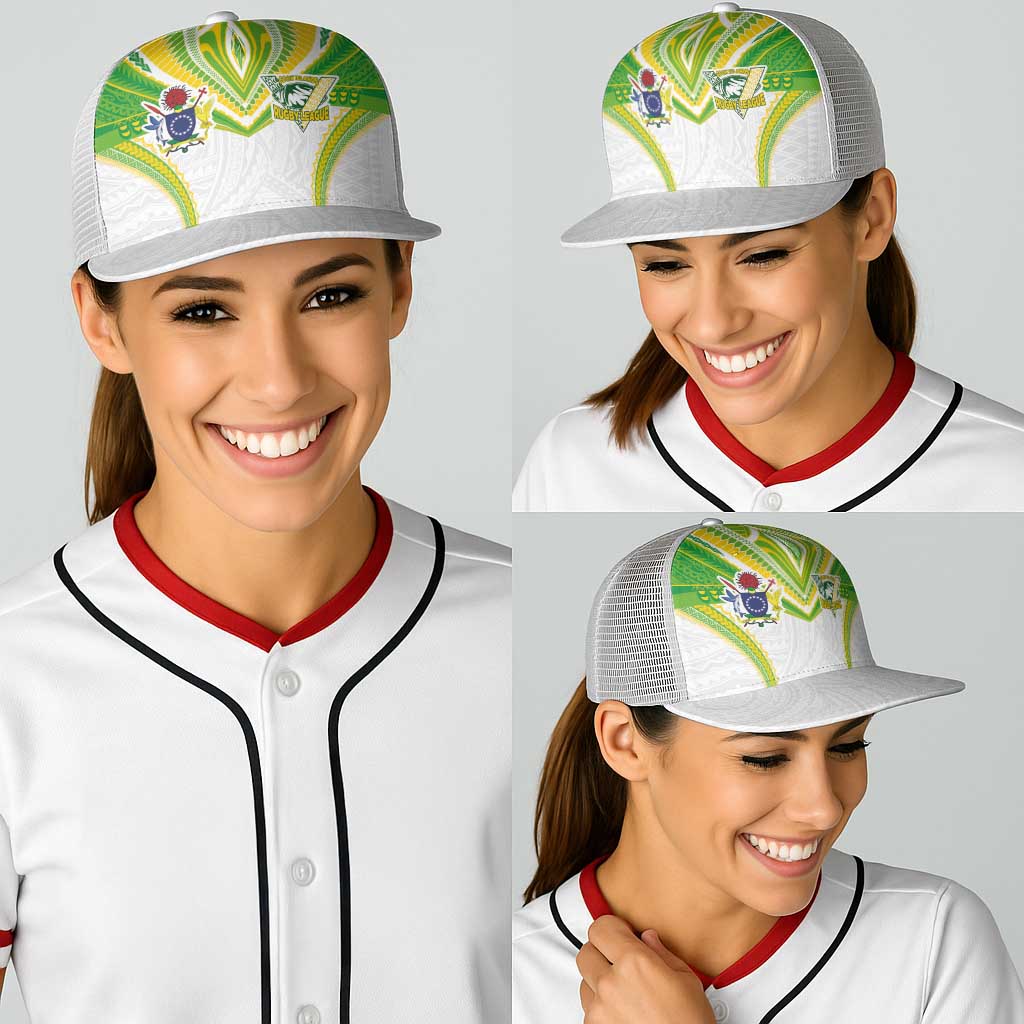 Cook Islands Rugby Baseball Net Cap Tatau Art Sport Style White Color LT03 - Polynesian Pride