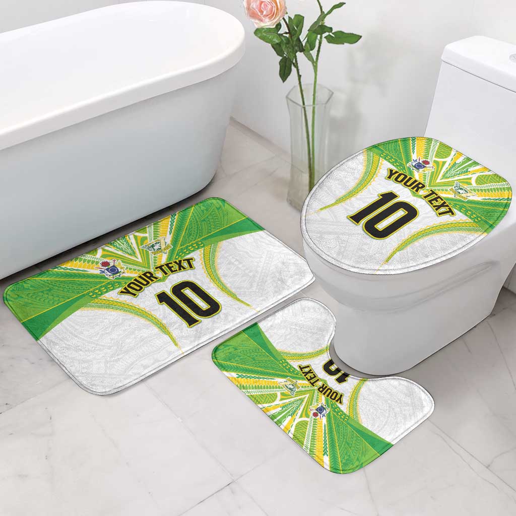 Custom Cook Islands Rugby Bathroom Set Tatau Art Sport Style White Color LT03 - Polynesian Pride