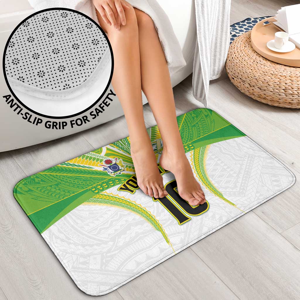 Custom Cook Islands Rugby Bathroom Set Tatau Art Sport Style White Color LT03 - Polynesian Pride