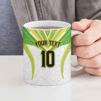 Custom Cook Islands Rugby Ceramic Mug Tatau Art Sport Style White Color LT03 - Polynesian Pride