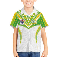 Custom Cook Islands Rugby Family Matching Mermaid Dress and Hawaiian Shirt Tatau Art Sport Style White Color