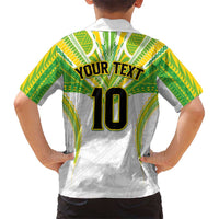Custom Cook Islands Rugby Family Matching Summer Maxi Dress and Hawaiian Shirt Tatau Art Sport Style White Color