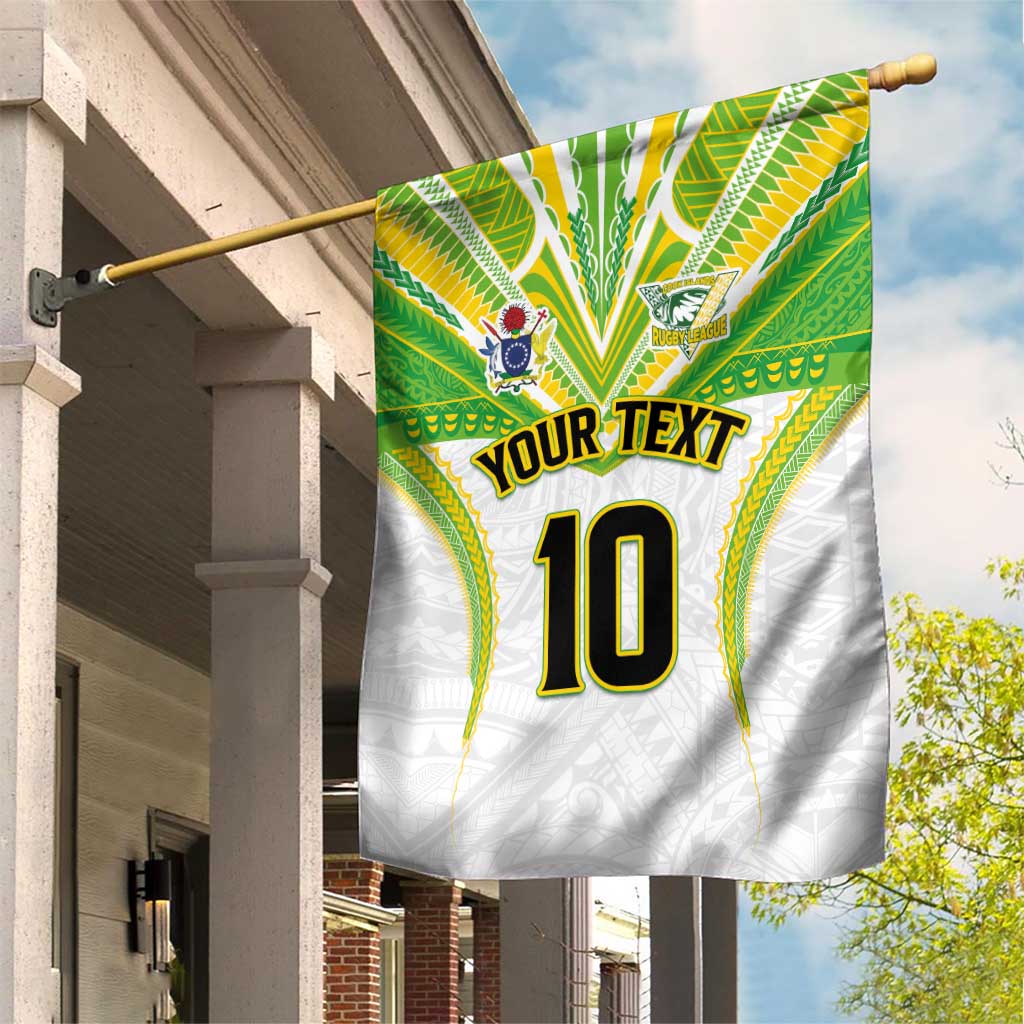 Custom Cook Islands Rugby Garden Flag Tatau Art Sport Style White Color LT03 House Flag White - Polynesian Pride