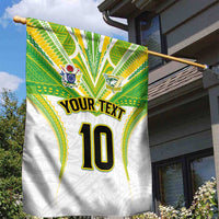 Custom Cook Islands Rugby Garden Flag Tatau Art Sport Style White Color LT03 - Polynesian Pride
